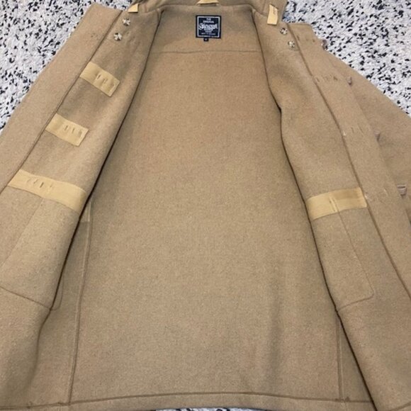 VTG Gloverall Duffle Coat Wool Blend Mens Med Camel Hooded England - Picture 8 of 16